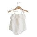 Summer Baby Girls Rompers Solid Cotton Infant Romper Ruffles Slip Strap Kids Playsuit Jumpsuits Onepiece Baby Clothes