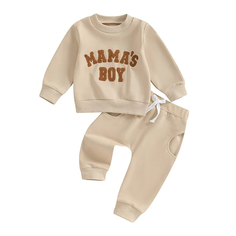 2023-09-20 0-3Y Newborn Toddler Baby Boy Fall Winter Outfits Letter Crewneck Sweatshirt Casual Pants Set 2Pcs Clothes