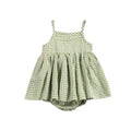 Baby Girls Summer Plaid Rompers Newborn Kids Sleeveless Dress-Like Bodysuits Infants Onepiece Clothes