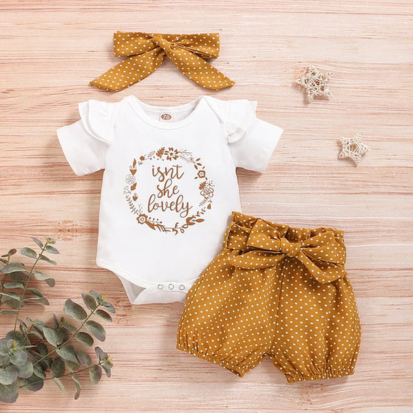 Bertie Romper, Shorts & Headband Set