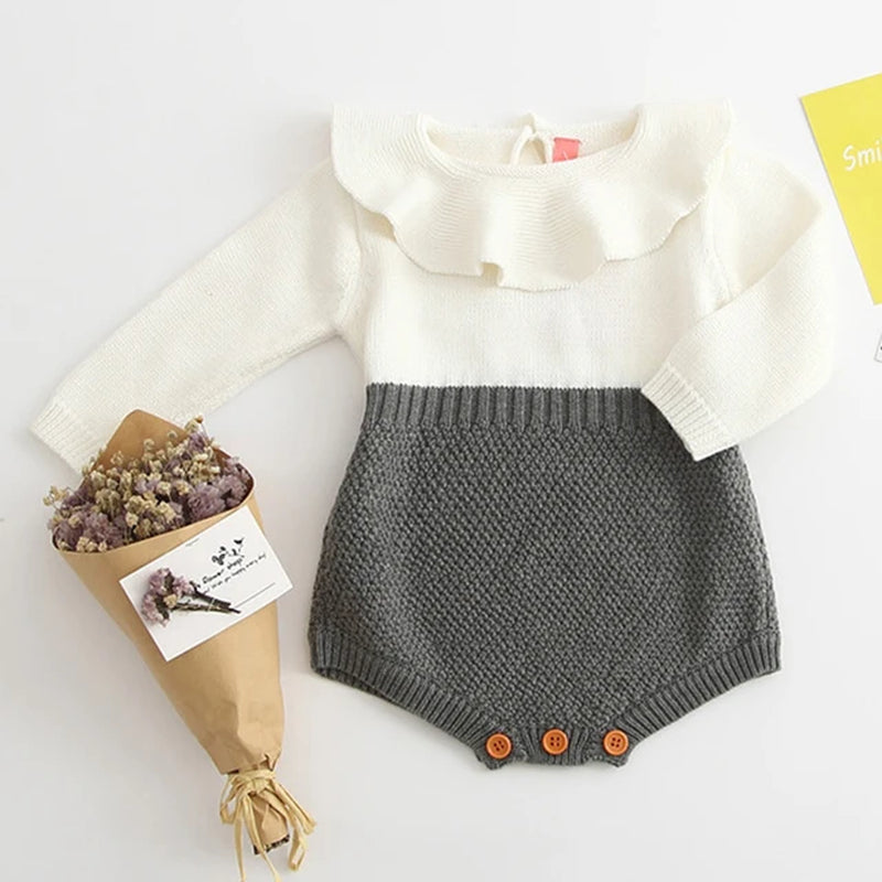 Newborn 2023 Kids Romper Baby Girl Long Sleeve Knitting Romper Girls Patchwork Jumpsuit Clothes Spring Autumn Outfit