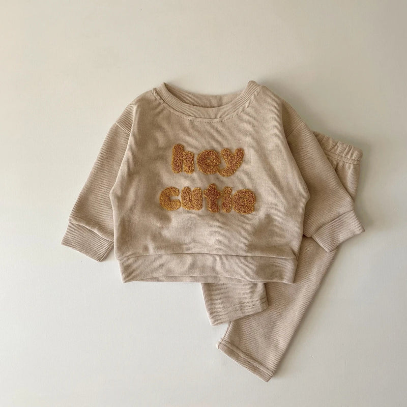 2023 South Korea Two Piece Casual Autumn Infant Set Boys and Girls Casual Long Sleeve Top+Loose Pants Newborn Baby Clothing Set