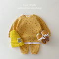 2024 New Toddler Kids Waffle Cotton Clothes Set Many Fruits Print Sweatshirt + Casual Pants 2Pcs Boys Suit Baby Girl Outfits