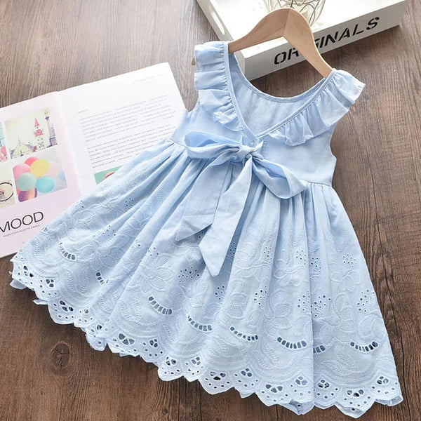 Girls Elegant Dresses 2023 New Summer Kids Party Costumes Girl Floral Princess Outfits Children Vestidos Clothing