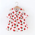 Strawberry Print off Shoulder Infant Dress Summer New Pattern Girl Baby Dress Cartoon Loose Girl Children'S Clothes