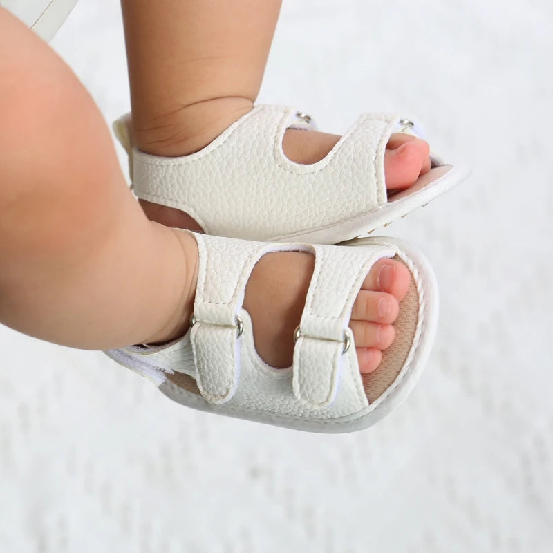 Stylish Summer Baby Sandals for Boys & Girls Non-Slip PU First Walkers with Solid Colors 0-18 Months