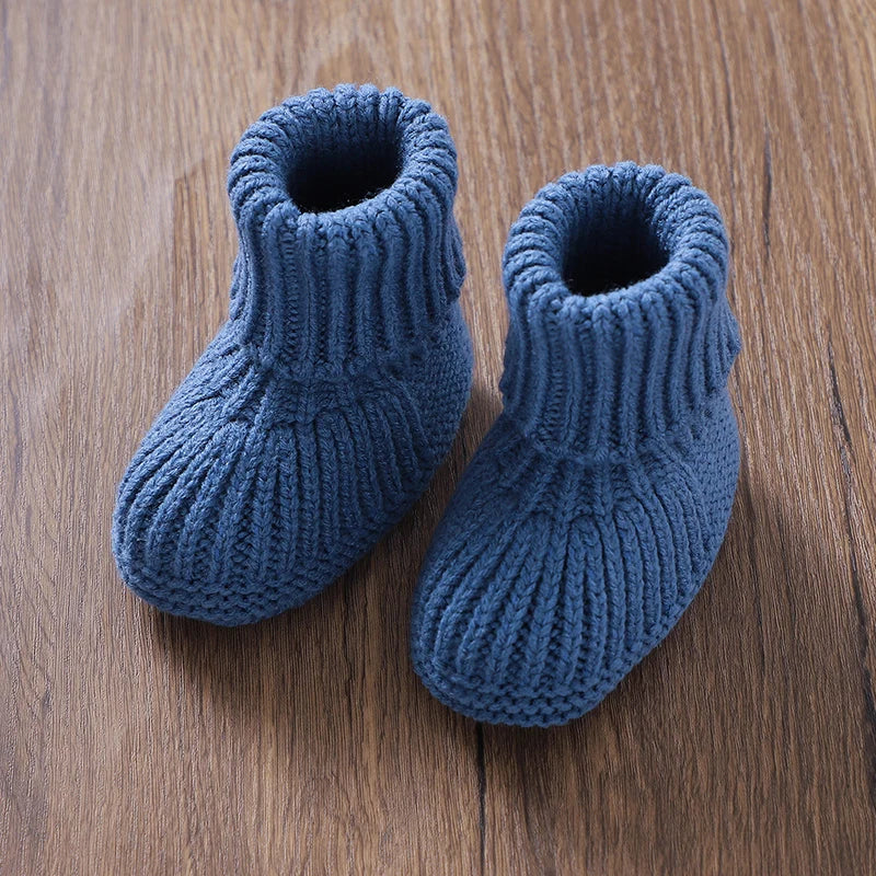 Baby Clothes Set 4PCS Knit Infant Long Sleeve Sweater +Pants +Hat +Shoes Fashion Striped Autumn Kid Tops Trousers Cap Boots Warm