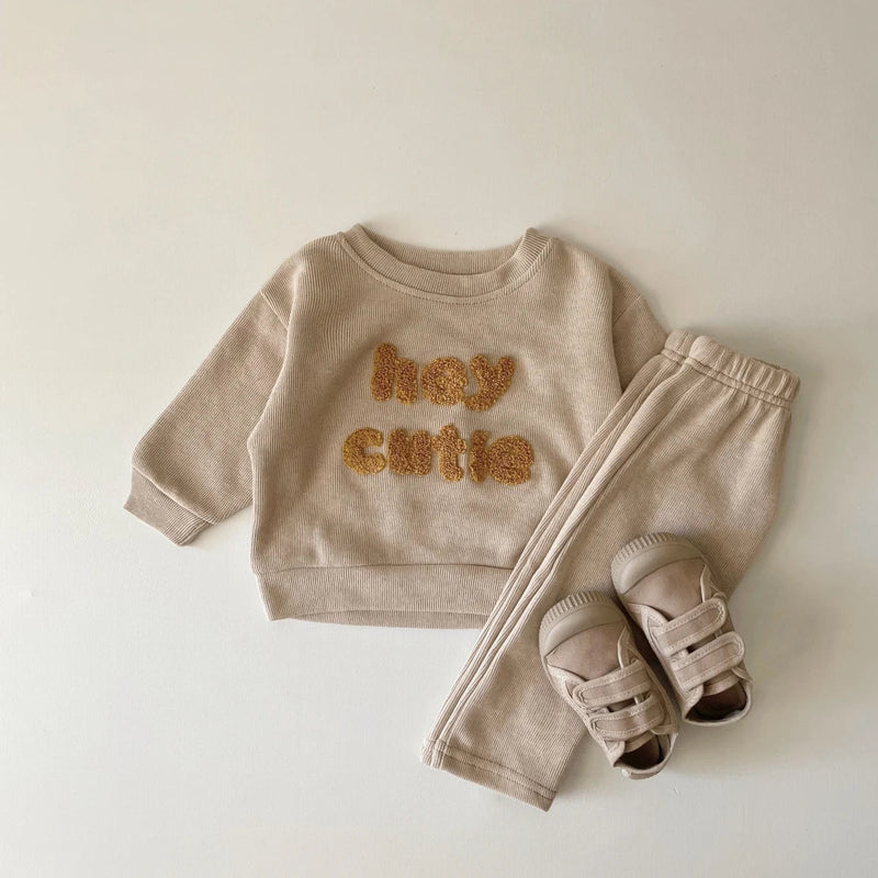 2023 South Korea Two Piece Casual Autumn Infant Set Boys and Girls Casual Long Sleeve Top+Loose Pants Newborn Baby Clothing Set