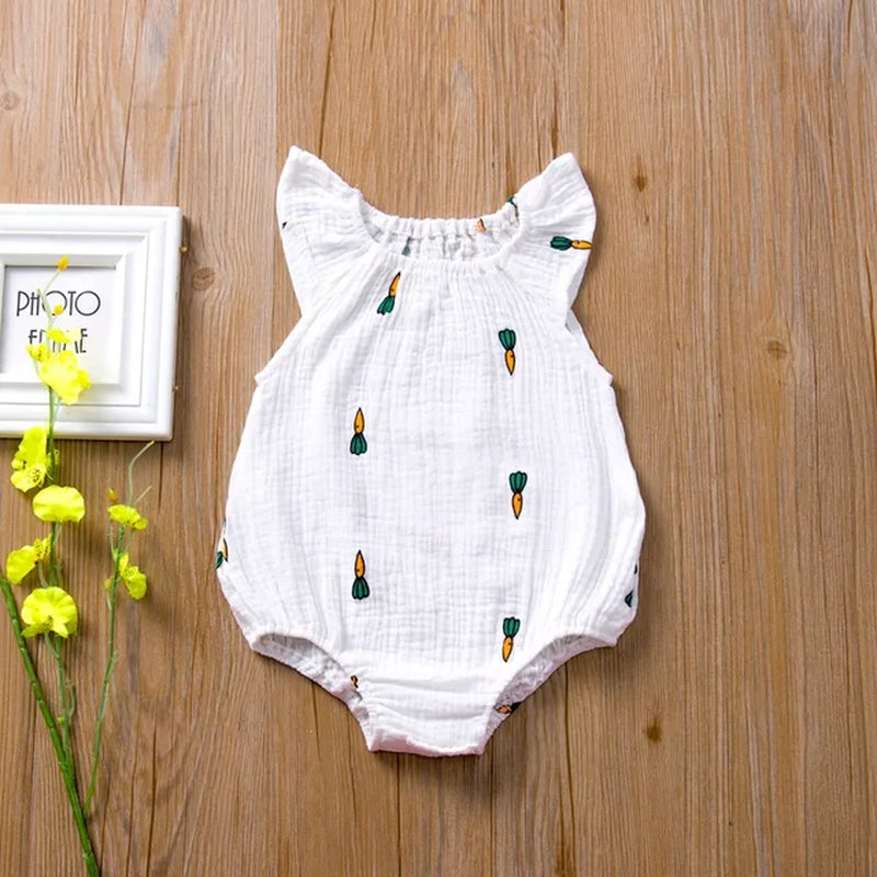 Summer Newborn Infant Baby Girls Romper Muslin Cotton Linen Infant Romper Playsuit Jumpsuit Fashion Baby Clothing