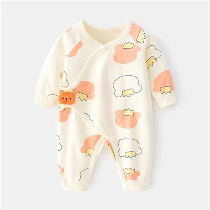 0-6M Spring Autumn Clothing New Newborn Baby Girl Boy Romper Cotton Print Infant Jumpsuit Casual Newborn Clothes for Girls Boys