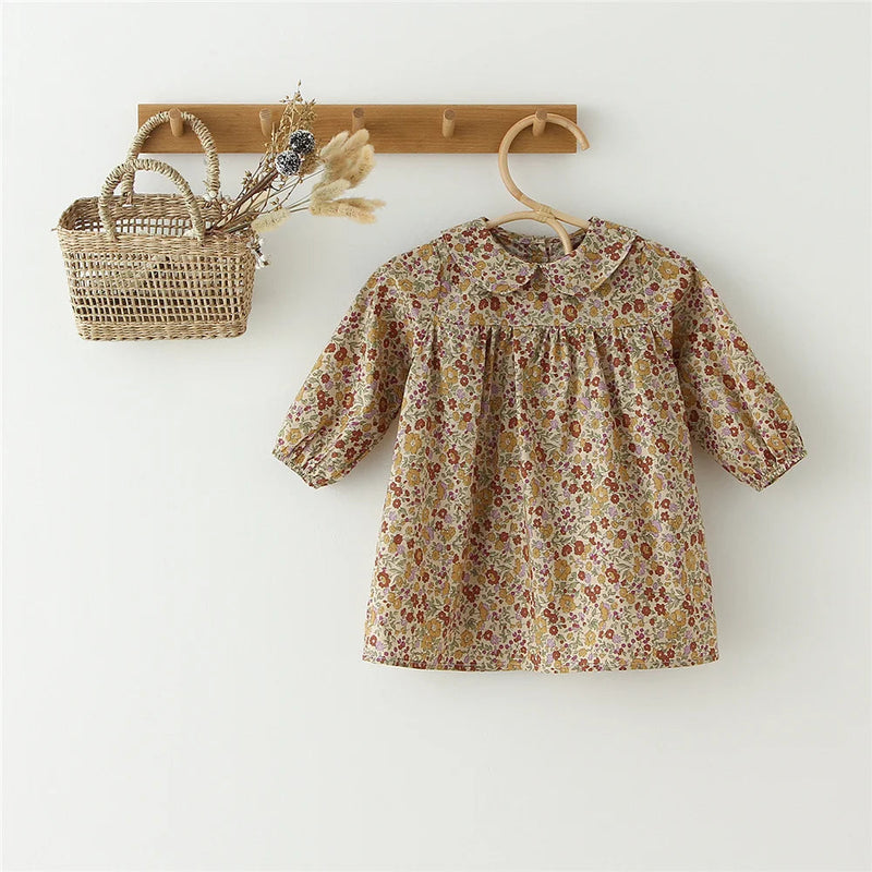 Vintage Baby Girl Dresses Spring Summer Baby Girls Clothes Floral Girls Dresses for Party Kids Dress 0-6Y