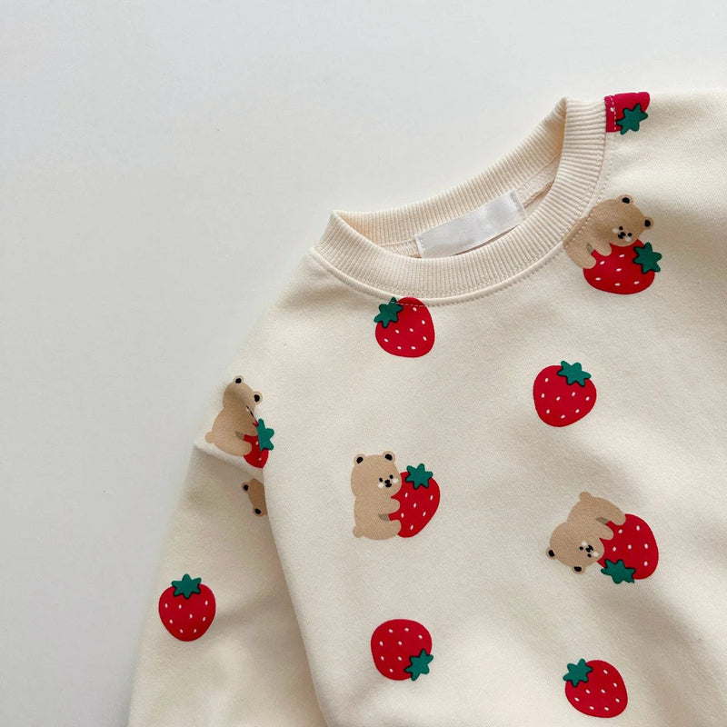 Anne Strawberry Top + Cotton Sweatpants 