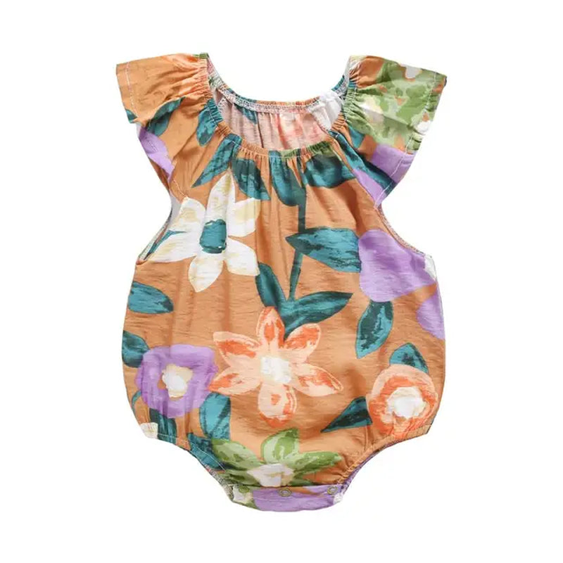 Flowers Baby Bodysuit Summer Cotton Baby Girls Clothes Sleeveless Infant Bodysuits Cute