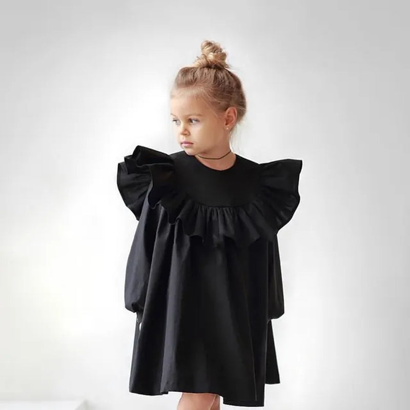 Baby Girl Cotton Princess Ruffle Dress Long Sleeve Spring Autumn Infant Toddler Girl Vestido High Quality Baby Clothes 2-10Y