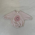 Baby Girls Boys Smiley Face Sweatshirt Romper Long Sleeve Romper Loose Cotton Infant Kids Hooded Body Bebe Fille Strampler Hot