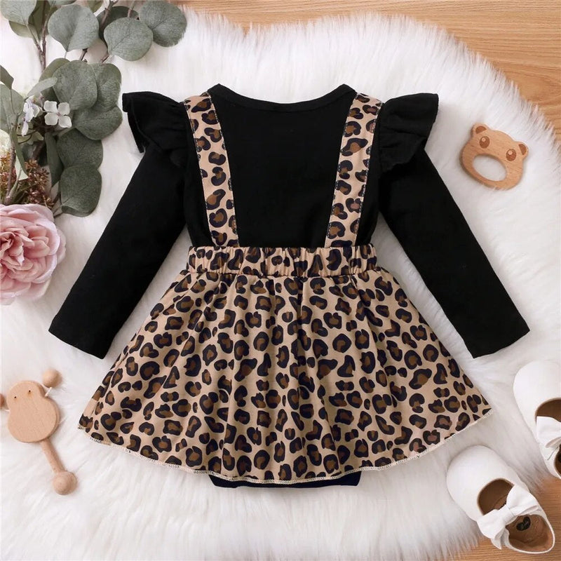 0-18Months Newborn Baby Girl Romper Dress Long Sleeve Leopard Dresses Onesie Clothing Autumn Fashion Cute Jumpsuit