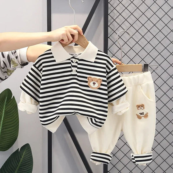 Kids Clothes Boys Sets Clothing Baby Boy Clothes 6 to 9 Months Cartoon Striped Long Sleeve T-Shirts + Pants Childrens Tracksuits