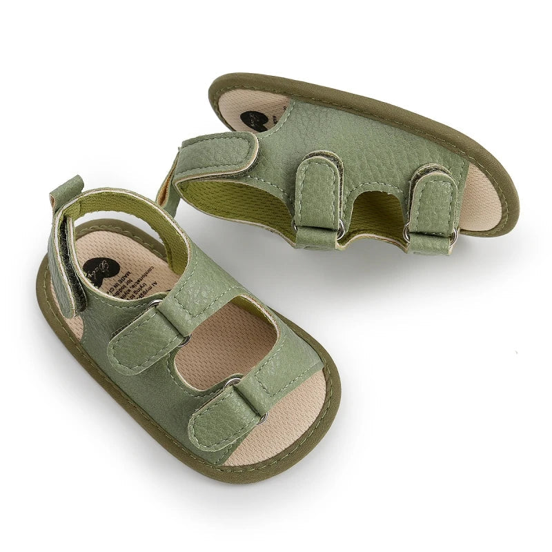 Stylish Summer Baby Sandals for Boys & Girls Non-Slip PU First Walkers with Solid Colors 0-18 Months