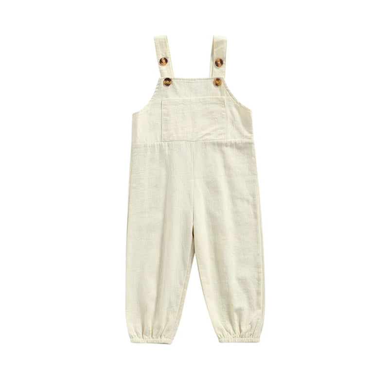 1-6Y Kids Suspender Pants Overalls Baby Boys Girls Clothes Solid Color Button Loose Bib Pants Children Romper Jumpsuits