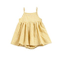 Baby Girls Summer Plaid Rompers Newborn Kids Sleeveless Dress-Like Bodysuits Infants Onepiece Clothes