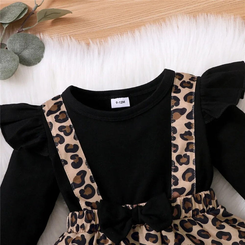 0-18Months Newborn Baby Girl Romper Dress Long Sleeve Leopard Dresses Onesie Clothing Autumn Fashion Cute Jumpsuit