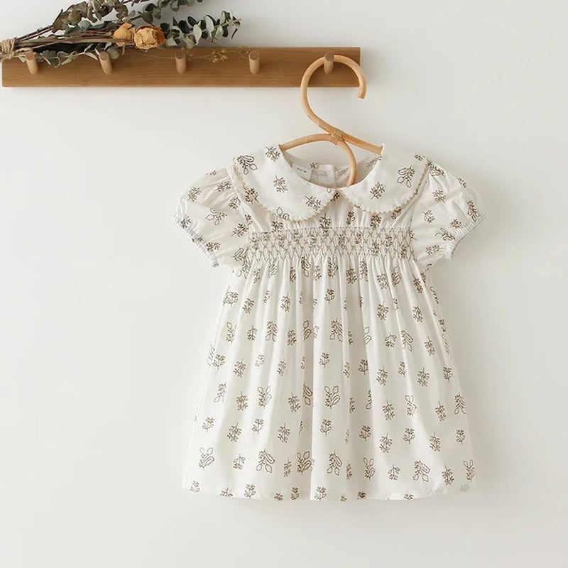 Vintage Baby Girl Dresses Spring Summer Baby Girls Clothes Floral Girls Dresses for Party Kids Dress 0-6Y