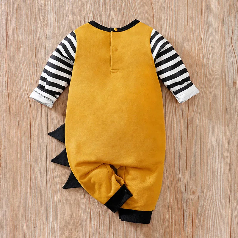 Baby Jumpsuit Cute Cartoon Strap with 3D Zebra Print for Comfortable and Soft Spring and Autumn Long Sleeves 0-18Mnewbornclothes