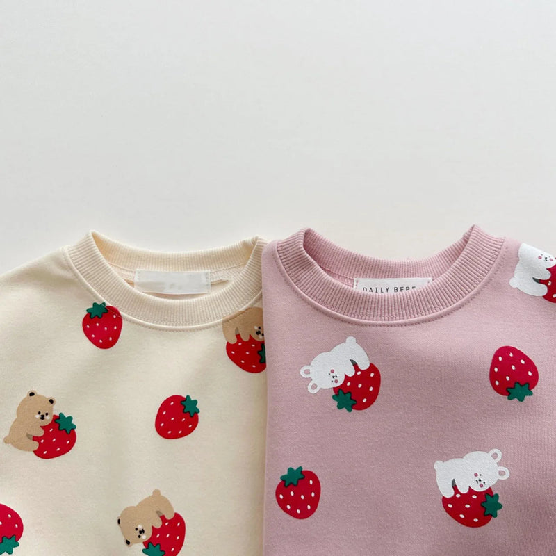 Anne Strawberry Top + Cotton Sweatpants 