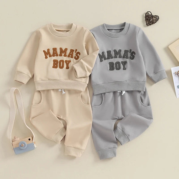 2023-09-20 0-3Y Newborn Toddler Baby Boy Fall Winter Outfits Letter Crewneck Sweatshirt Casual Pants Set 2Pcs Clothes