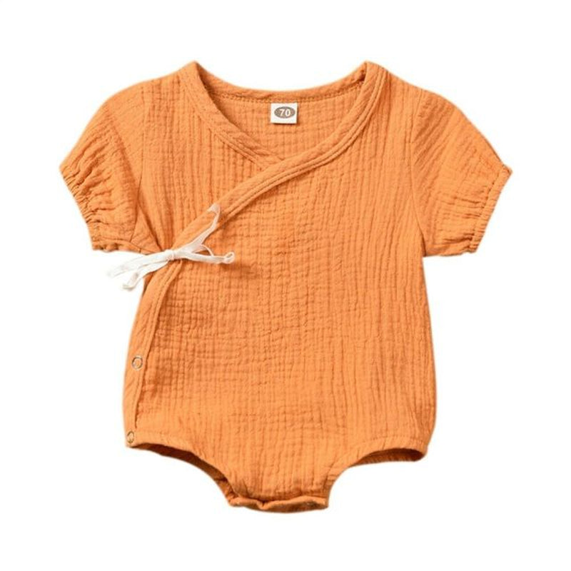 0-18M Kids Summer Short Sleeve Plain Romper Elegant Casual Cute Lovely Girls Outfits Newborn Sunsuit Baby Boy Clothes