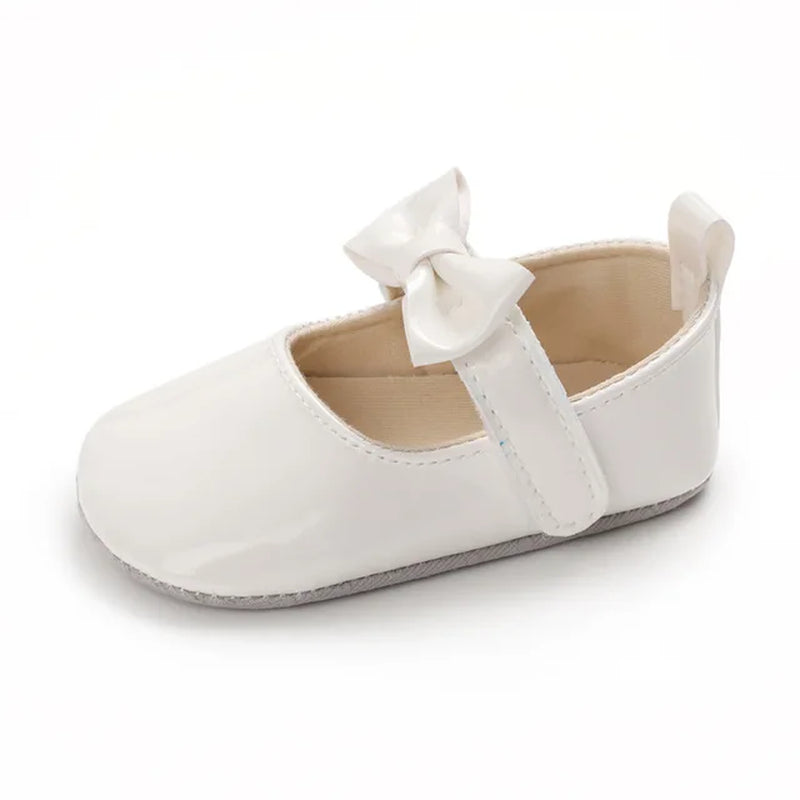 Newborn Baby Shoes Infant Girls Shoes PU Anti-Slip Bowknot Classic Princess Dress Shoes Toddler First Walker Crib Shoe