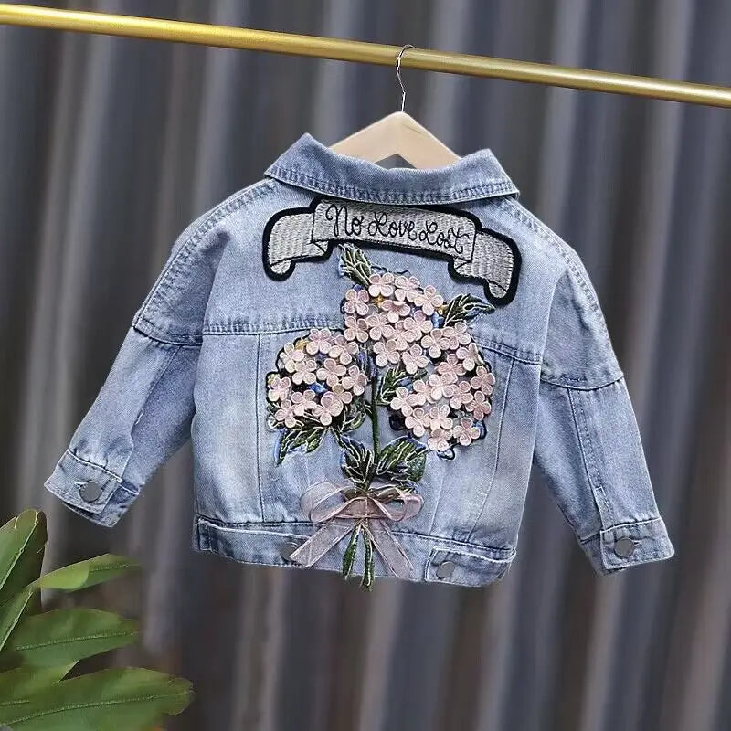 Avis Embroidery Flower Jeans Jacket