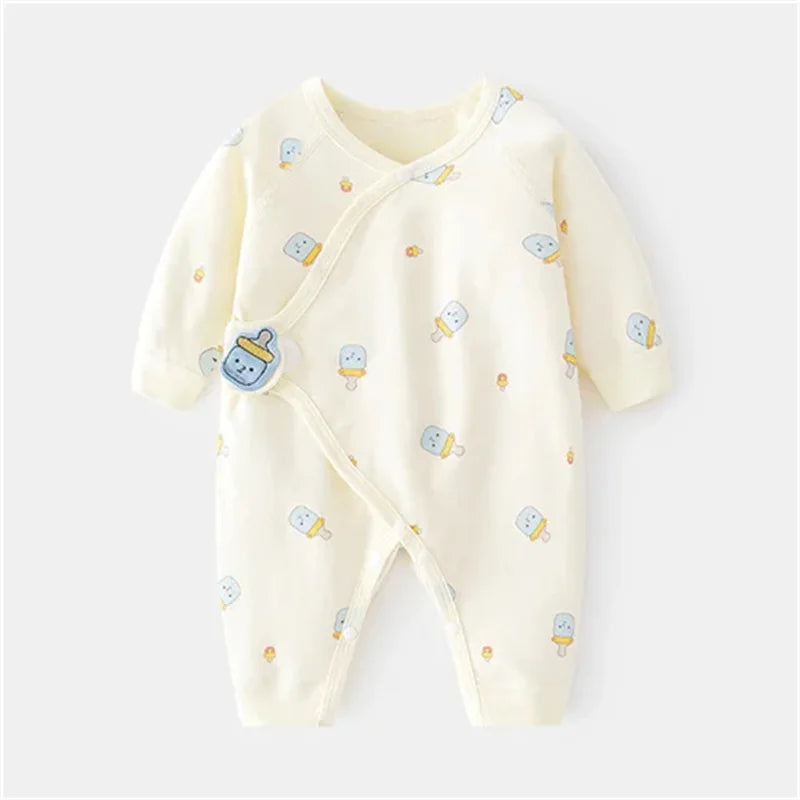 0-6M Spring Autumn Clothing New Newborn Baby Girl Boy Romper Cotton Print Infant Jumpsuit Casual Newborn Clothes for Girls Boys