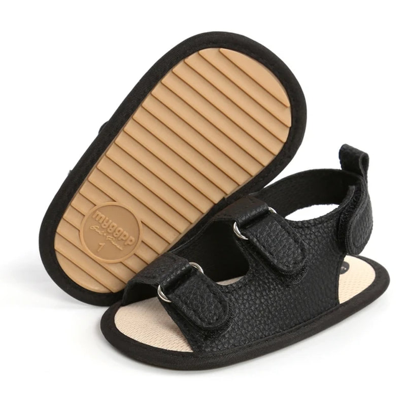 Stylish Summer Baby Sandals for Boys & Girls Non-Slip PU First Walkers with Solid Colors 0-18 Months