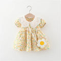 Summer Baby Dress 2 Pieces/Set Cute Bag and 0-3 Year Old Newborn Beach Dress for Toddlers Sweet Short Sleeved Clothes