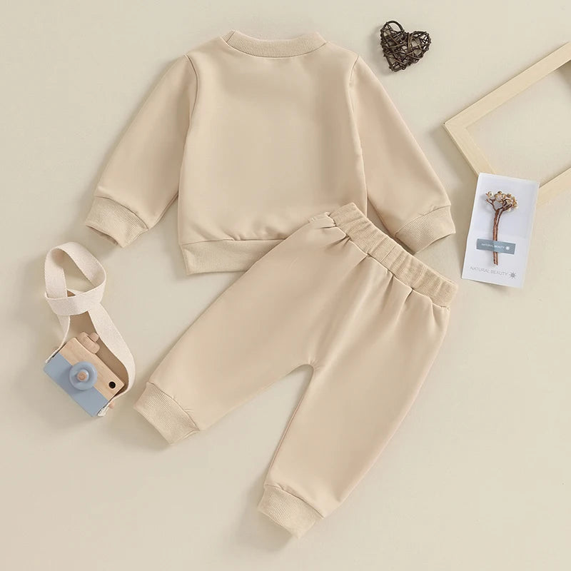 2023-09-20 0-3Y Newborn Toddler Baby Boy Fall Winter Outfits Letter Crewneck Sweatshirt Casual Pants Set 2Pcs Clothes