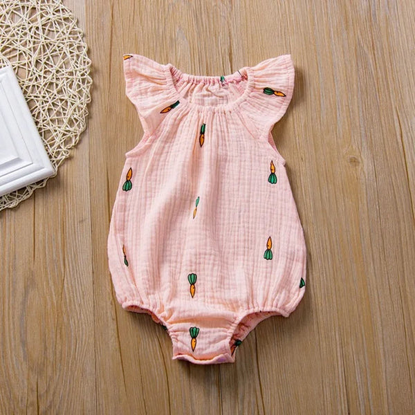 Summer Newborn Infant Baby Girls Romper Muslin Cotton Linen Infant Romper Playsuit Jumpsuit Fashion Baby Clothing