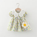 Summer Baby Dress 2 Pieces/Set Cute Bag and 0-3 Year Old Newborn Beach Dress for Toddlers Sweet Short Sleeved Clothes