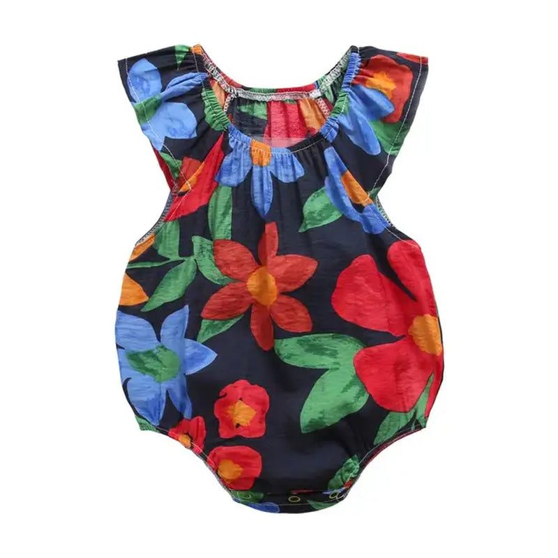 Flowers Baby Bodysuit Summer Cotton Baby Girls Clothes Sleeveless Infant Bodysuits Cute