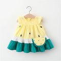 Summer Baby Girl'S Dress Cute Little Watermelon Print Flying Sleeves Knee-Length Daily Dress with Bag